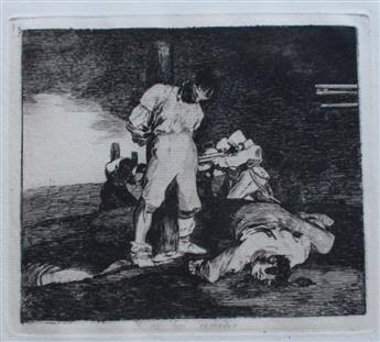 FRANCISCO JOSÉ DE GOYA Group of 7 etchings with aquatint from Los Desastres de la Guerra.